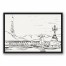 Paris Bridge Sketch 20x30 Black Floating Framed Canvas
