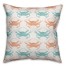 Teal and Coral Crab 18x18 Indoor / Outdoor Pillow