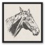 Horse Head Sketch 20x20 Black Floating Framed Canvas