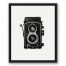 Vintage Square Box Camera 16x20 Black Floating Framed Canvas