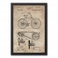 Bike Patent on Brown 12x18 Black Framed Canvas