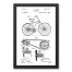 Bike Patent on White 12x18 Black Framed Canvas