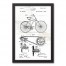 Bike Patent on White Distressed 12x18 Black Framed Canvas