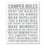 Camper Rules 16x20 Canvas Wall Art