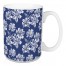 Blue Floral Pattern 15 oz Mug