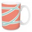 Coral and Blue Swirls 15 oz Mug