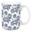 Navy Floral Pattern 15 oz Mug