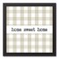Home Sweet Home Buffalo Check 12x12 Black Framed Canvas