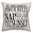 Porch Rules 18x18 Personalized Indoor / Outdoor Pillow