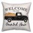 Welcome to Our Haunted House 18x18 Spun Poly Pillow