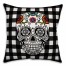 Buffalo Check Sugar Skull 18x18 Spun Poly Pillow