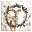 Seasonal Deer Wreath 16x16 Canvas Wall Art