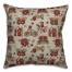 Kids Whimsical Folk Pattern in Red Pillow
