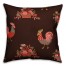 Roostern Pattern in Brown Pillow