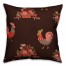 Rooster Pattern in Brown Pillow Cover