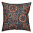 Patchwork Mandala in Blue and Red Pillow