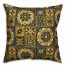 Patchwork Mandala in Yellow and Gray Pillow