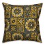 Patchwork Mandala in Yellow and Gray Pillow