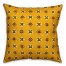 Whimsical Folk Pattern in Yellow Pillow Cover