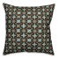 Folk Floral Pattern in Blue and Brown Pillow