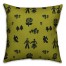 Folk Forest Motif in Green Pillow