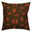Folk Forest Motif in Red Pillow