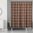Whimsical Folk Pattern in Brown 71x74 Shower Curtain