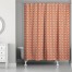 Folk Geometric Pattern in Red 71x74 Shower Curtain