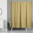 Pixel Floral Pattern in Mustard Yellow  71x74 Shower Curtain