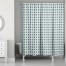 Pixel Floral Pattern in Blue 71x74 Shower Curtain