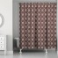 Brown Cross-Stitch Printed Pattern 71x74 Shower Curtain
