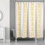 Folk Floral Stripe Pattern in Yellow 71x74 Shower Curtain