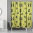 Folk Forest Motif in Green 71x74 Shower Curtain