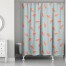 Palm Pattern in Red and Blue 71x74 Shower Curtain