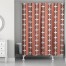 Folk Flower Pattern in Red 71x74 Shower Curtain