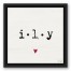 ILY Heart Framed 12x12 Black Floating Framed Canvas