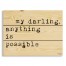My Darling Anything Is Possible 14x10.5 Pallet Wood Art