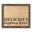 Delicious Happens Here 14x11 Framed Pallet Wood Art