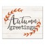 Autumn Greetings White 16x20 Canvas Wall Art
