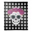 Sugar Skull Buffalo Check 50x60 Coral Fleece Blanket