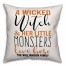 A Wicked Witch and Her Little Monsters 18x18 Personalized Spun Poly Pillow