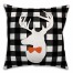Halloween Deer Buffalo Check 18x18 Spun Poly Pillow