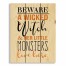 A Wicked Witch and Her Monsters 10.5x14 Pallet Wood Art