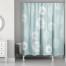 Teal and White Ornaments 71x74 Shower Curtain