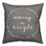 Merry and Bright in Gray 18x18 Spun Poly Pillow
