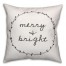 Merry and Bright in White 18x18 Spun Poly Pillow