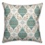 Green and White Christmas Ornaments Pattern 18x18 Spun Poly Pillow
