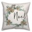 Noel Pinecone Wreath 18x18 Spun Poly Pillow