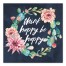 Cactus Wreath Think Happy Be Happy 16x16 Canvas Wall Art