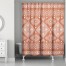 Red Clay with White Tribal Pattern 71x74 Shower Curtain